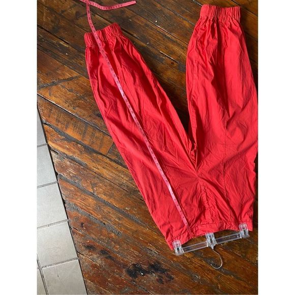 By Anthropologie Red Orange Cropped 100% Cotton Track Pants, Size 4 - Picture 7 of 11